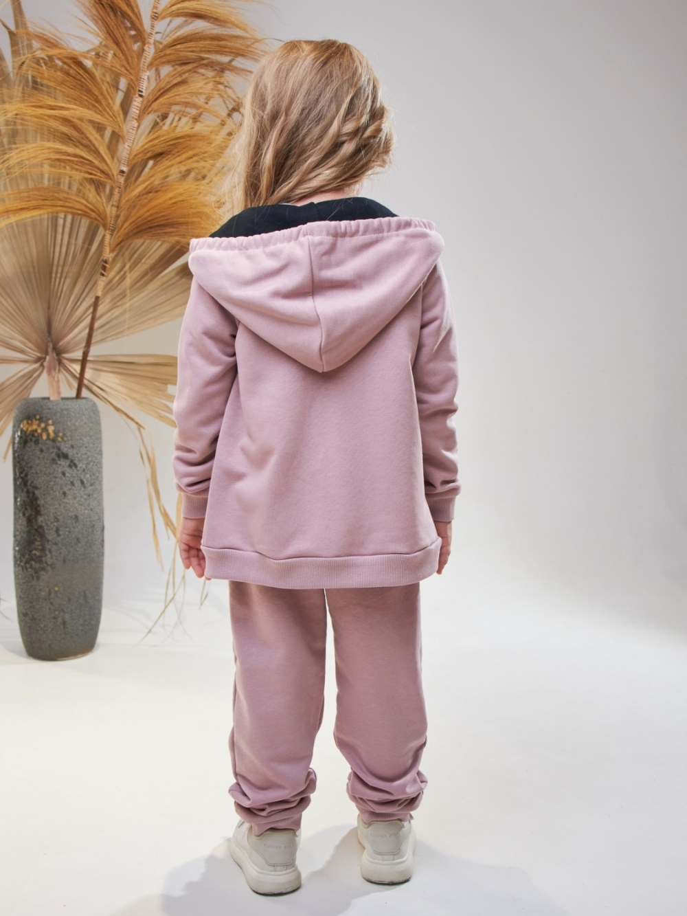 328-ПУ. Костюм детский  на молнии, пудра хлопок 65%, 35% ПЭ, 3-х нитка без начеса 98,104,110,116