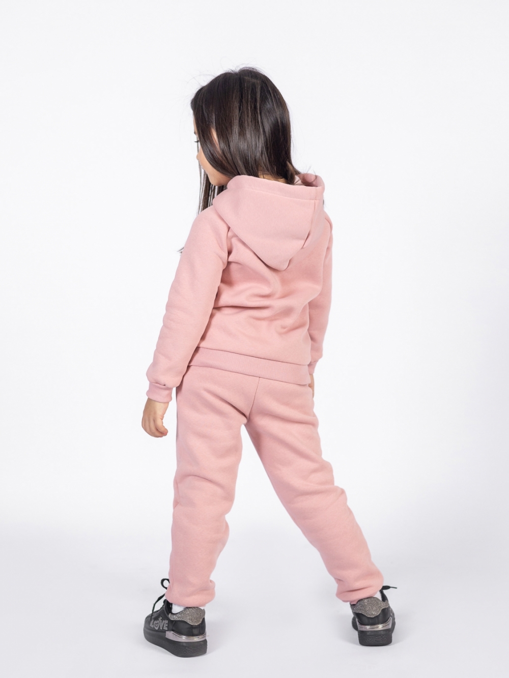 296-П. Свитшот с капюшоном  + Штаны, хлопок 65%, 35% ПЭ, 3-х нитка (начес) пудра 122,128,134,140