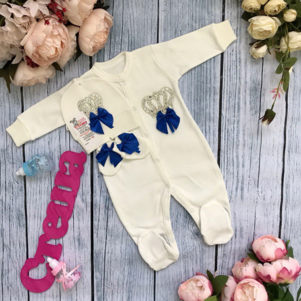 166. Комбинезон с шапкой и царапками,100% хлопок интерлок