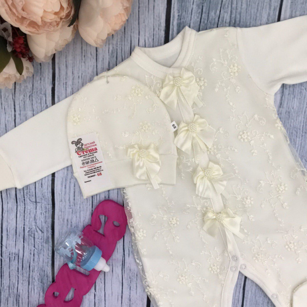 197. Комбинезон с шапкой ясельный, хлопок 100 % интерлок