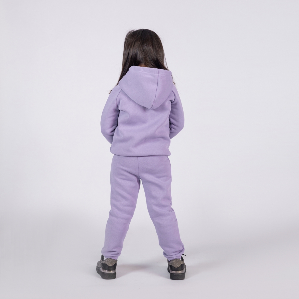 296-СР. Свитшот с капюшоном  + Штаны, хлопок 65%, 35% ПЭ, 3-х нитка (начес) сирень 98,104,110,116