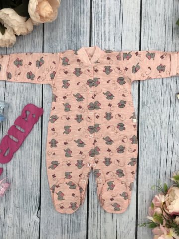 Купить оптом 271-Р. Комбинезон, хлопок 100 % кулирка 56,62,68,74,80, розовый в Подольске