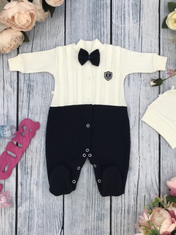 Купить оптом 273-Т.С. Комбинезон с шапкой, хлопок 100% интерлок, темно-синий 56,62 в Подольске